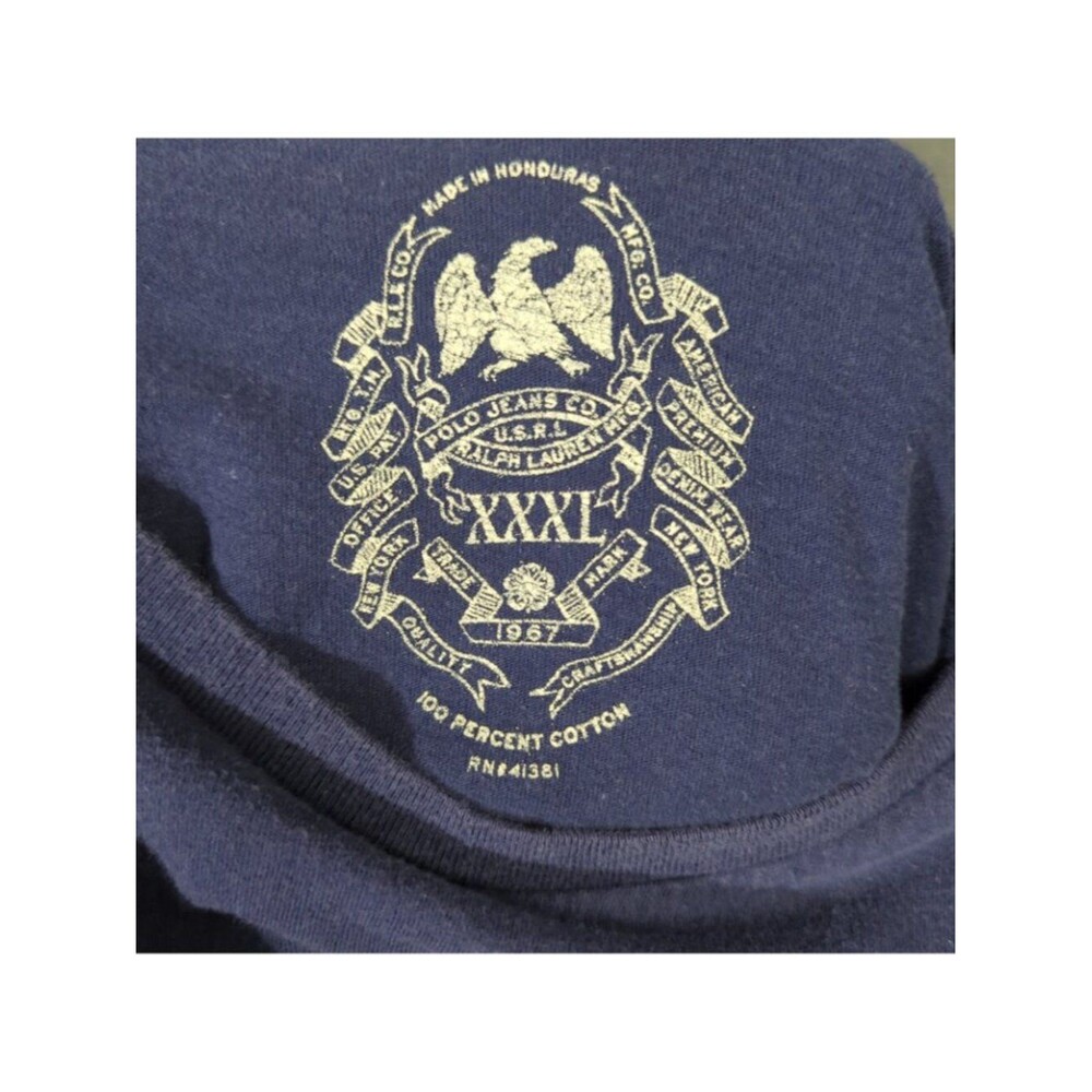 Polo Jeans Co T-Shirt Men's 3XL Blue American Flag Graphic Short Sleeve Cotton - Picture 6 of 8